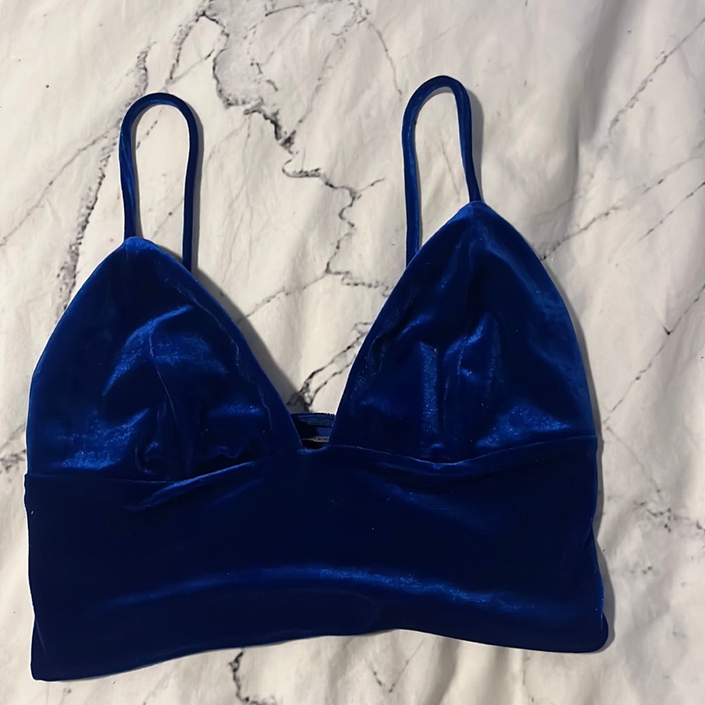 Blue Velvet Crop Top